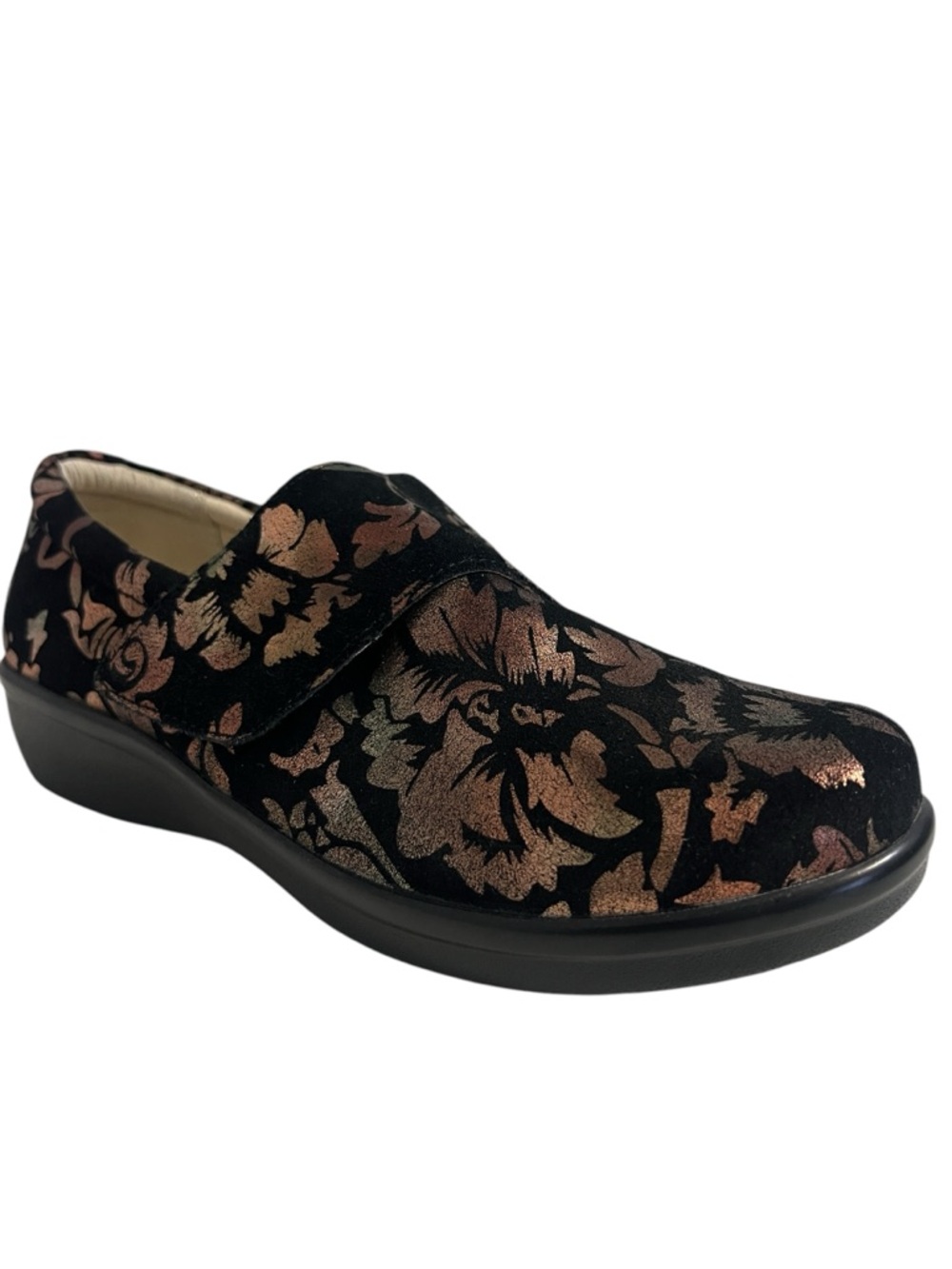 Alegria Lauryn Mary Jane Shoes Size 39 Floral Leather Rose Gold